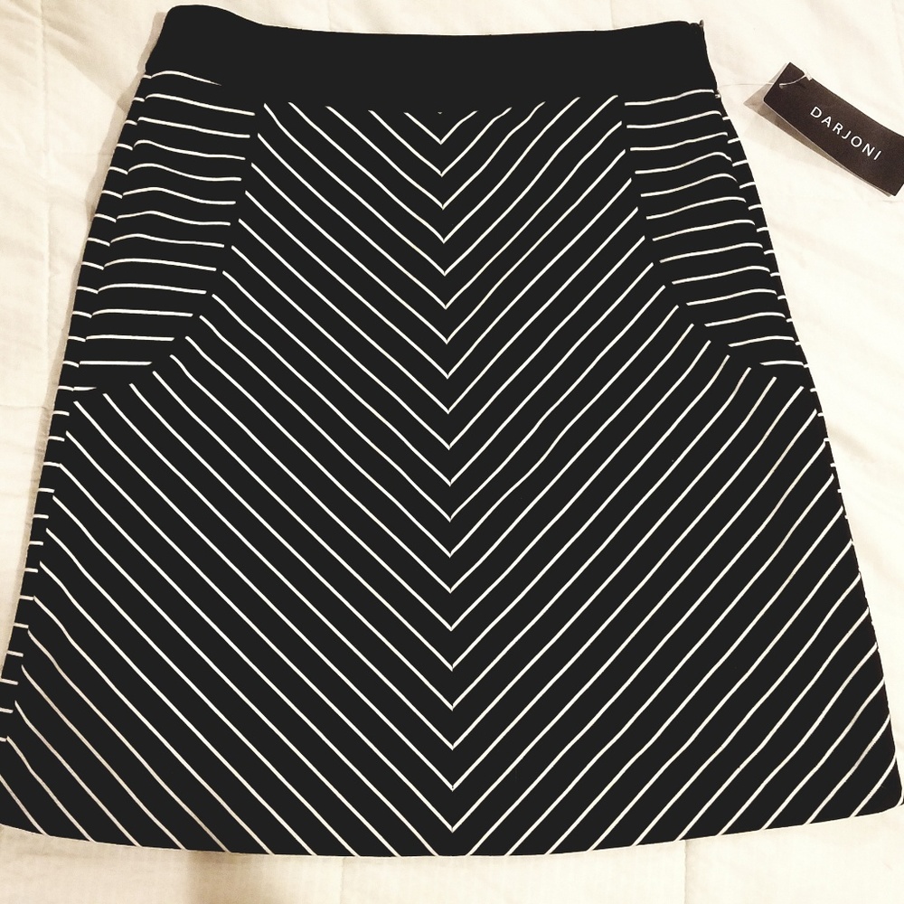 Nwt black and white striped skirt.